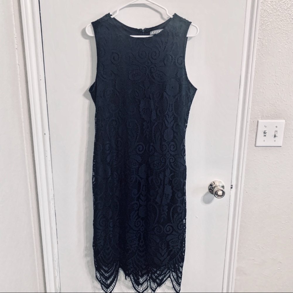 Navy Blue Lace Dress